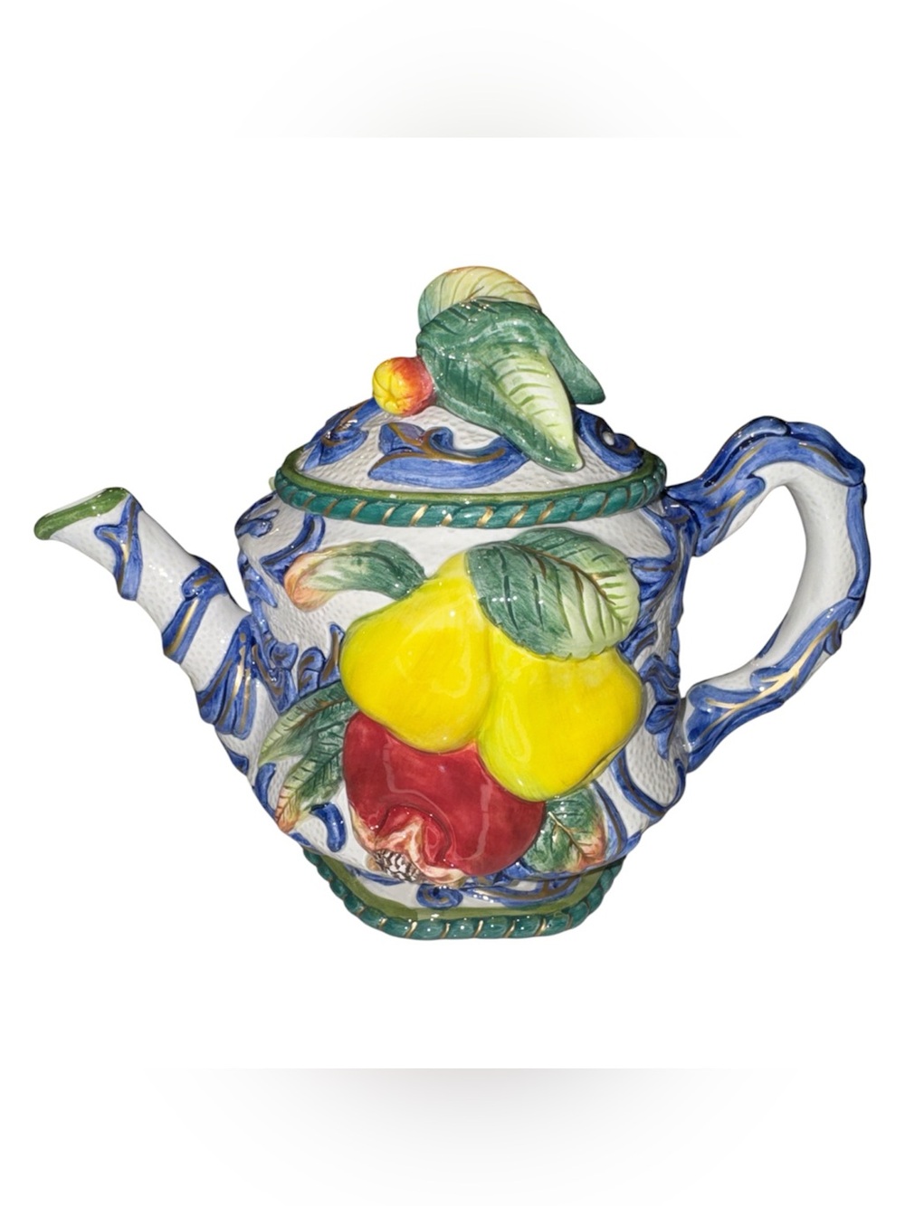 Vintage Fitz & Floyd Florentine Fruit Teapot with Lid